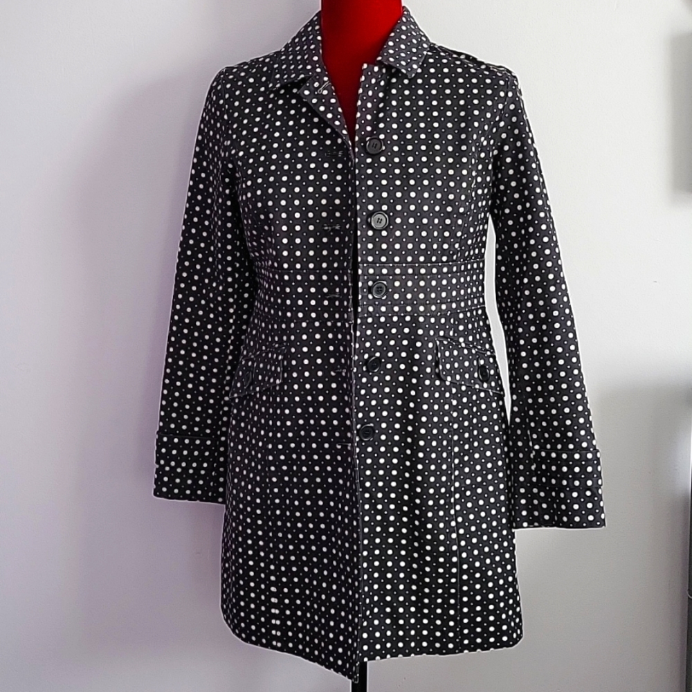 Polka dot trench coat